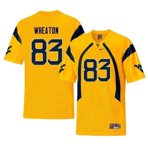Men WVU #83 Bryce Wheaton Yellow Throwback Player Jerseys 655236-897