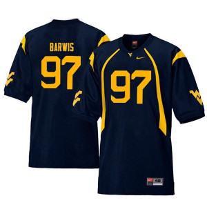 Mens West Virginia University #97 Connor Barwis Navy Throwback Football Jerseys 448936-812