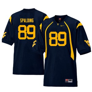 Men West Virginia #89 Dillon Spalding Navy Throwback Football Jersey 859990-834