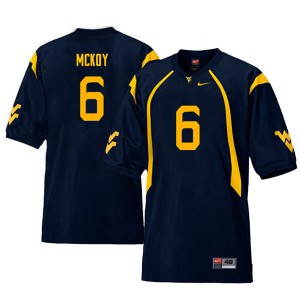 Men's West Virginia #6 Kennedy McKoy Navy Throwback NCAA Jersey 236158-301