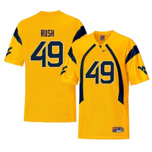 Mens WVU #49 Nick Rush Yellow Throwback Football Jersey 196050-812