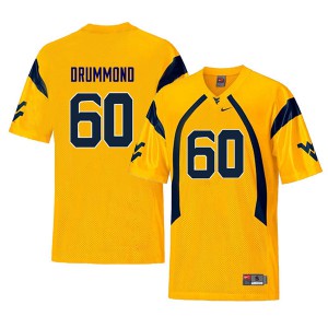 Men West Virginia University #60 Noah Drummond Yellow Throwback Stitch Jerseys 319550-418