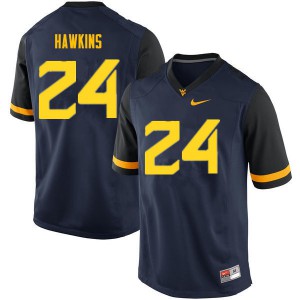 Men's West Virginia University #24 Roman Hawkins Navy Player Jersey 363518-656