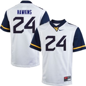 Men's West Virginia University #24 Roman Hawkins White Stitch Jerseys 195752-236