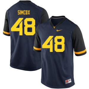 Men's WVU #48 Skyler Simcox Navy Stitched Jerseys 799603-118