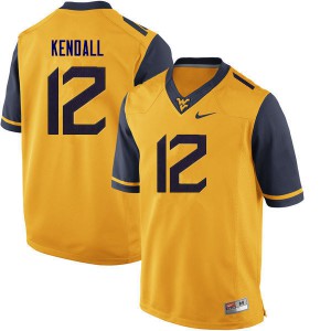 Men West Virginia University #10 Austin Kendall Gold Stitched Jerseys 290609-789