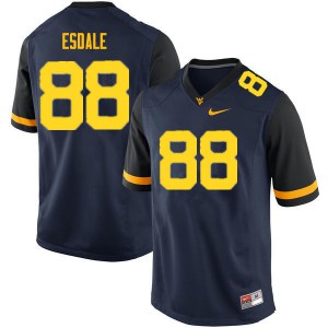 Mens West Virginia Mountaineers #88 Isaiah Esdale Navy Stitch Jerseys 698391-163
