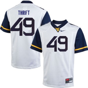 Men West Virginia University #49 Jayvon Thrift White Player Jersey 869212-433