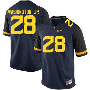 Men's West Virginia Mountaineers #28 Keith Washington Jr. Navy Embroidery Jersey 981001-361
