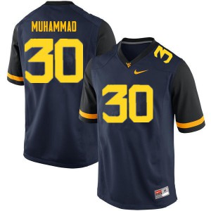 Men West Virginia University #30 Naim Muhammad Navy Stitch Jerseys 110546-828