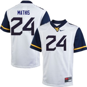 Men's West Virginia University #24 Tony Mathis White NCAA Jersey 910387-781