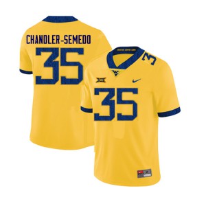 Men West Virginia University #35 Josh Chandler-Semedo Yellow Stitched Jerseys 195524-580