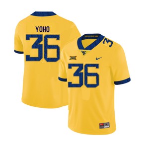 Men West Virginia Mountaineers #36 Nick Yoho Yellow Stitched Jersey 712514-219