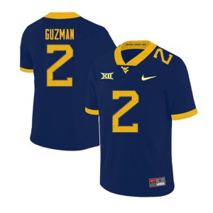 Men West Virginia University #2 Noah Guzman Navy 2020 Stitch Jerseys 805152-398