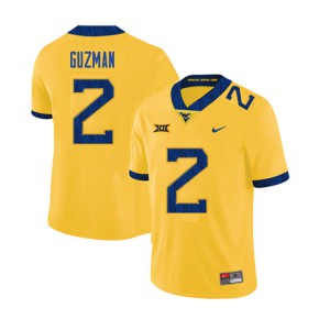 Men WVU #2 Noah Guzman Yellow 2020 Embroidery Jerseys 719720-280
