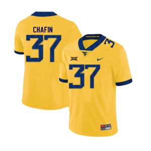Men's West Virginia University #37 Owen Chafin Yellow Stitched Jersey 316741-529