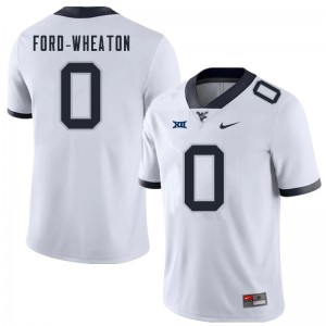 Mens Mountaineers #0 Bryce Ford-Wheaton White High School Jerseys 710126-572
