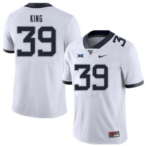 Mens West Virginia Mountaineers #39 Danny King White College Jersey 174417-737