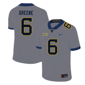 Men WVU #6 Garrett Greene Gray Official Jerseys 535996-929