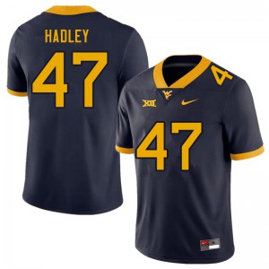 Men West Virginia Mountaineers #47 J.P. Hadley Navy NCAA Jerseys 605144-698