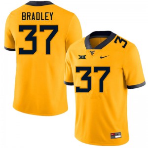 Men's West Virginia University #37 L'Trell Bradley Gold NCAA Jersey 204742-683