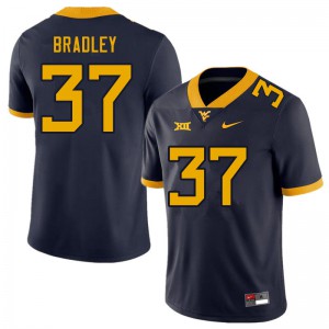 Men's West Virginia University #37 L'Trell Bradley Navy Official Jerseys 631200-938
