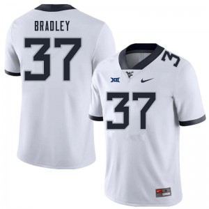 Mens West Virginia University #37 L'Trell Bradley White Football Jerseys 962219-349