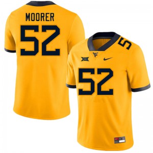 Mens West Virginia Mountaineers #52 Parker Moorer Gold Stitched Jersey 161460-913