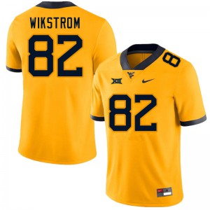 Men West Virginia University #82 Victor Wikstrom Gold Stitch Jersey 760895-202