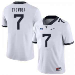 Mens Mountaineers #7 Will Crowder White NCAA Jerseys 854918-456