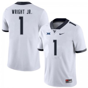 Mens West Virginia #1 Winston Wright Jr. White Stitch Jerseys 463483-862