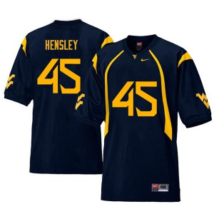 Men West Virginia Mountaineers #45 Adam Hensley Navy Retro NCAA Jersey 717374-798