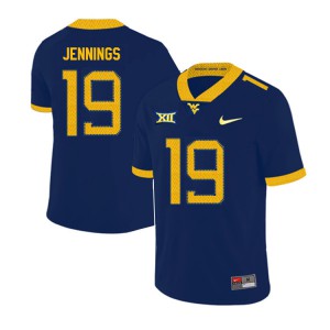 Men's West Virginia #19 Ali Jennings Navy 2019 Stitched Jerseys 215664-848