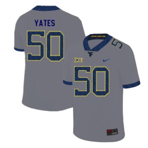 Men WVU #50 Brandon Yates Gray 2019 Stitched Jerseys 501170-270