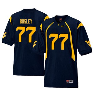 Men's West Virginia University #77 Bruce Bosley Navy Retro Stitched Jerseys 231544-375