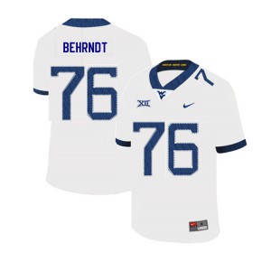 Mens West Virginia Mountaineers #76 Chase Behrndt White 2019 Stitched Jerseys 305107-593