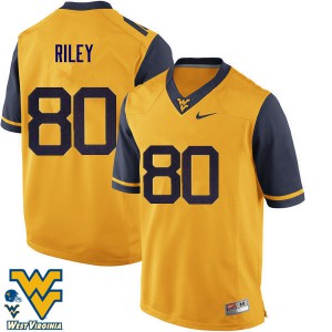 Men West Virginia Mountaineers #80 Chase Riley Gold University Jersey 618995-636