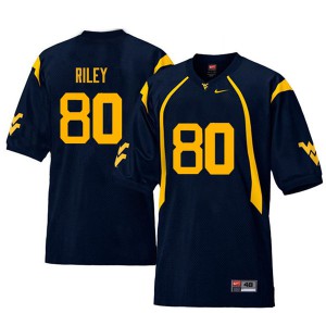 Mens Mountaineers #80 Chase Riley Navy Retro Player Jersey 858375-720