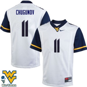 Men West Virginia University #11 Chris Chugunov White Football Jerseys 729946-772