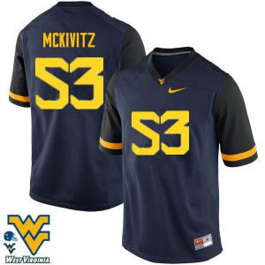 Mens West Virginia Mountaineers #53 Colton McKivitz Navy Official Jersey 353685-815