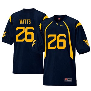 Men's Mountaineers #26 Connor Watts Navy Retro Football Jerseys 845380-312