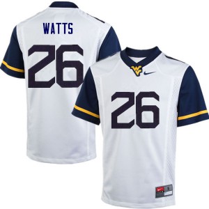 Men's West Virginia University #26 Connor Watts White College Jersey 300077-328