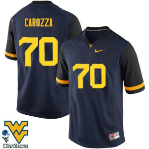 Men West Virginia University #70 D.J. Carozza Navy Football Jerseys 103130-450