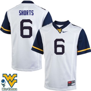 Mens West Virginia Mountaineers #6 Daikiel Shorts White Embroidery Jerseys 761594-252