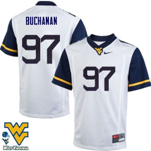 Mens West Virginia #97 Daniel Buchanan White Player Jerseys 104832-878