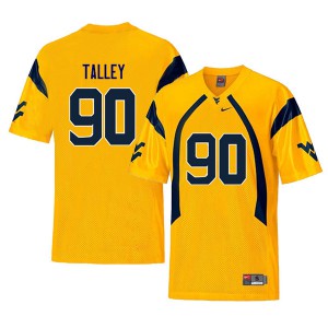 Mens West Virginia Mountaineers #90 Darryl Talley Yellow Retro Official Jersey 191952-518