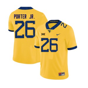 Mens WVU #26 Daryl Porter Jr. Yellow Official Jersey 111236-991