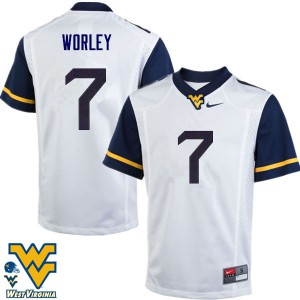 Men's WVU #7 Daryl Worley White Official Jerseys 946234-283