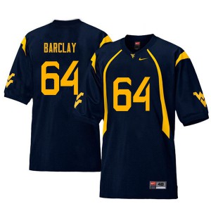 Men's Mountaineers #64 Don Barclay Navy Retro Player Jerseys 536201-748