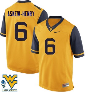 Men's West Virginia Mountaineers #6 Dravon Askew-Henry Gold Football Jersey 131124-656